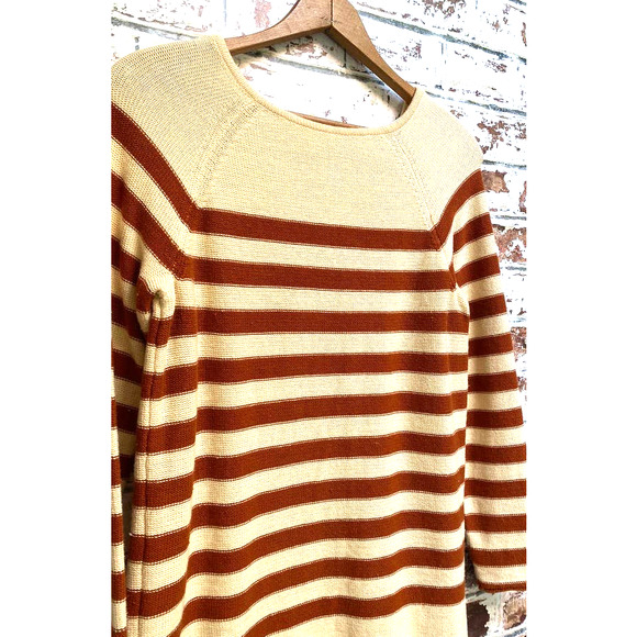 Free People Beach Pure Cotton Knit Nautical Striped Oversided Tunic Sweater - Picture 5 of 11